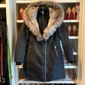 Mackage Trish Fur hood Coat Large Black
